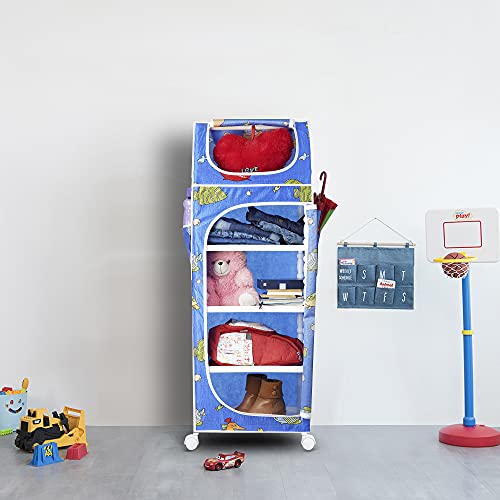 Image of Little One's | 5 Plastic Shelves Baby Wardrobe /Toy Organizer | Aquatic Blue | TB5 /FB