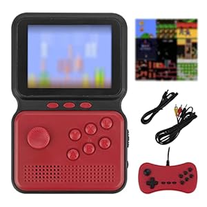 Retro Handheld Rocker Game Console, Mini Arcade Machines Multiple Emulators Built-in Classical Games, Portable Handheld Video Games for Kids and Adult, Console Box Support TV Output (Red)