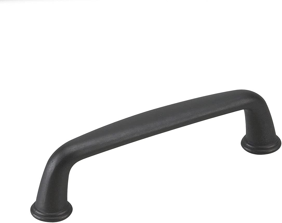 Richelieu Hardware BP877900 Nantes Collection 3 3/4-inch (96 mm) Center-to-Center Matte Black Traditional Round Cabinet and Drawer Pull Handle for Kitchen, Bathroom, and Furniture