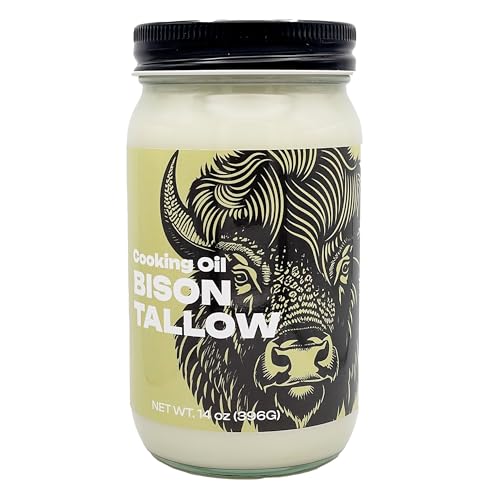 Big Crazy Buffalo Bison Tallow Cooking Oil For Baking Frying & Stir Fry Food Grade - 14 oz