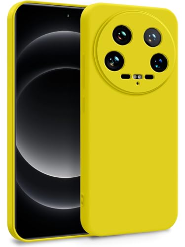 MyGadget Funda para Xiaomi 14 Ultra en Silicona TPU - Carcasa de Doble Capa - Case Resistente Antigolpes y Anti choques - Ultra Protectora Amarillo