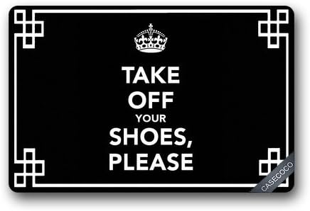 Colsprint Custom Take Off Your Shoes Doormat Cover Rug Outdoor Indoor Floor Mats Non-Slip Machine Washable Decor Bathroom Mats