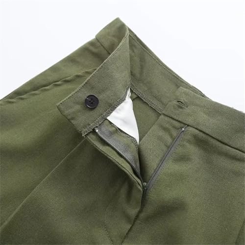 Women Retro Linen Office Suits V Neck Vest Blazer Commuter Wide Leg Shorts Vintage 2 Piece Work Clothes4