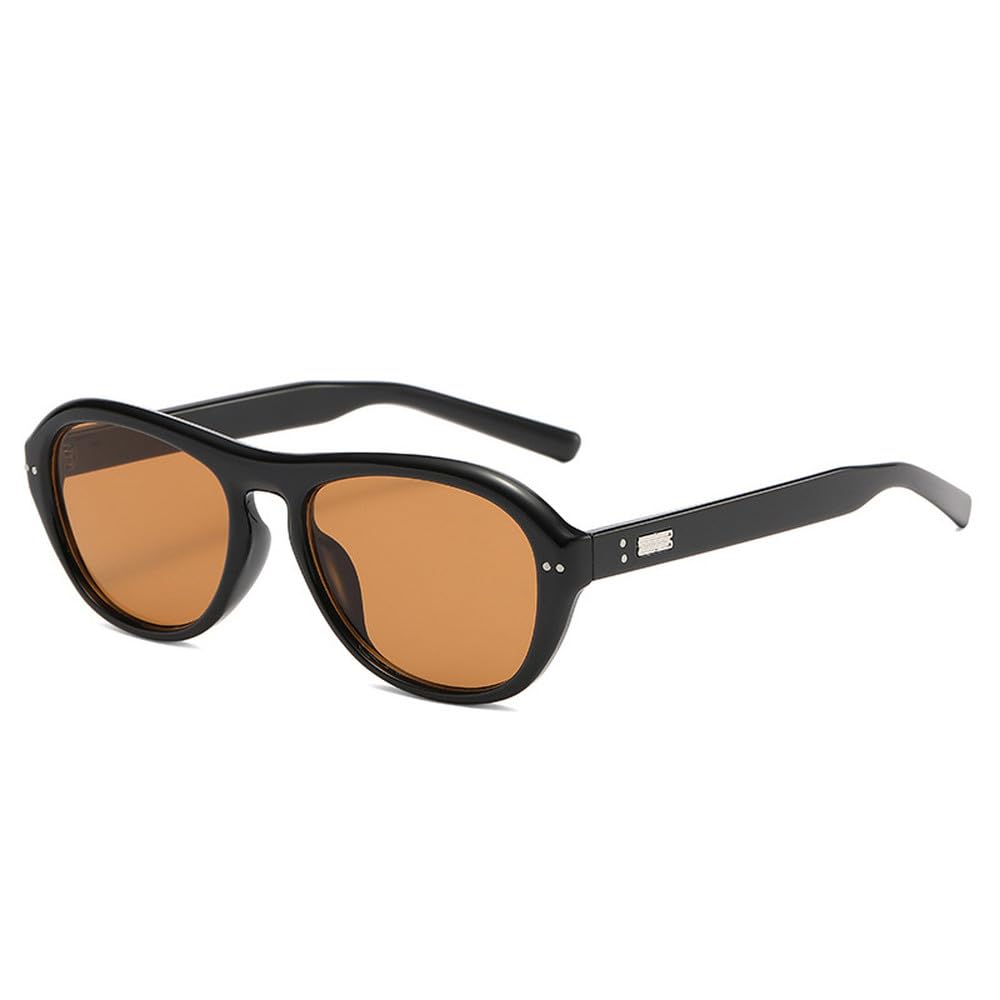 Retro Pilot Damskie Okulary Przeciwsłoneczne Moda Nity DekoracjaMęskie Punk Owalne Okulary Przeciwsłoneczne Odcienie UV400