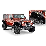 Bushwacker 10918-07 Flat Style Fender Flare-Set of 4 for 2007-2018 Jeep Wrangler JK 4-Door Model