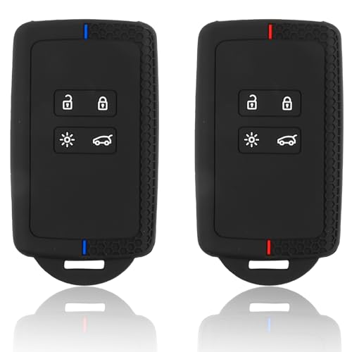 ORUZA Car Key Cover for Renault, 2 Pcs Key Card Holder for Renault, TPU Silicone Key Cover Case Compatible with Renault Clio Megane Koleos Kadjar Talisman Captur Espace Dacia Duster