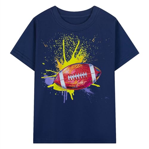 Image of HILEELANG Kids Boy Basic Plain Cotton T-Shirts Short Sleeve Crew Neck Summer Tees 4packs 6-12 Years
