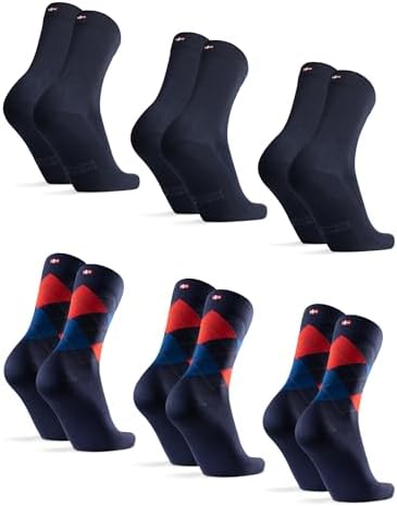 DANISH ENDURANCE Bambus Socken, Business Socken, Anti-Blasen, 3 & 6 Paar | Bambus Business Socken, Bunte Socken, Weich, Atmungsaktiv & Anti-Blasen, für Büro & formelle Anlässe, Uni