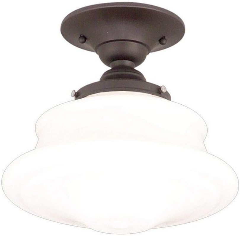 Hudson Valley Lighting 3412F-OB Petersburg Collection - One Light Semi Flush Mount, Old Bronze,13"