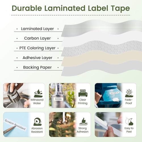 Markurlife 6er Pack TZe-231 Kompatibel mit Brother P-Touch Schriftband 12mm,Schwarz auf Weiß TZ Tape 12mm 0.47 White für Brother P-Touch PT H107B H100LB H110 D210 E100 D600 1000