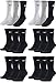 Price comparison product image Nike SX4508 18 Pairs of Men's and Women's Tennis Socks Running Socks Bundle White Black Grey - Multicolour - 8/12 UK