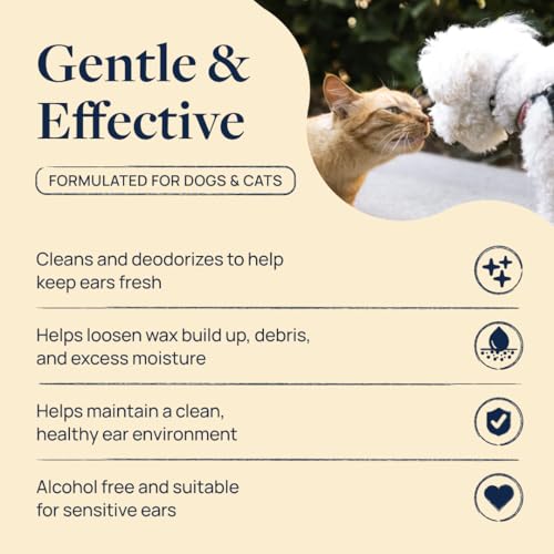 Image of Veterinary Formula Clinical Care Ear Therapy Ear Cleaner for Dogs and Cats, Alcohol Free Pet Ear Cleaning Solution, 2 Pack 8 oz Bottles