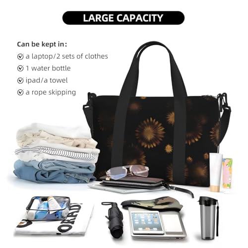 Gold Black Wallpapers Print Hand Travel Bag,Gym Bag,Weekend Travel Overnight Bag,Tote Bag Sports Bag For Women Men4