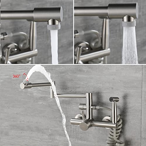 Grifo de cocina de acero inoxidable cepillado que elimina el esfuerzo al lavar ollas 5