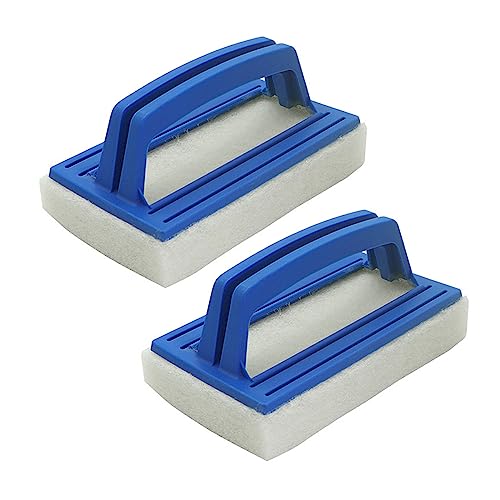 Shurhome 2Pcs Swimming Pool Wall Brush Sponge Pool Scrubbing Brush Soft Brush Pool Sponge with Handle