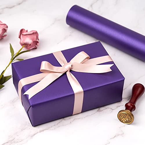 Image of RUSPEPA Purple Matte Wrapping Paper - Solid Color Pearly - luster Paper Perfect for Wedding, Birthday, Christmas, Baby Shower -17 Inches X 32.8 Feet