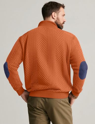 Image of Men's Casual Sweatshirt Pullover Sweater Casual Long Sleeve Stand Collar Quarter Button Sweaters