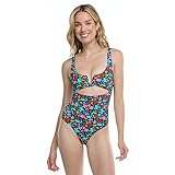 Body Glove Women's Standard Eli One Piece Swimsuit with V-Wire Neckline, Vivid Fields Floral Print