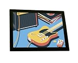 Quadro Decorativo Guitarra Amarela Ilustração Vetor Decoração Poster Quarto Sala