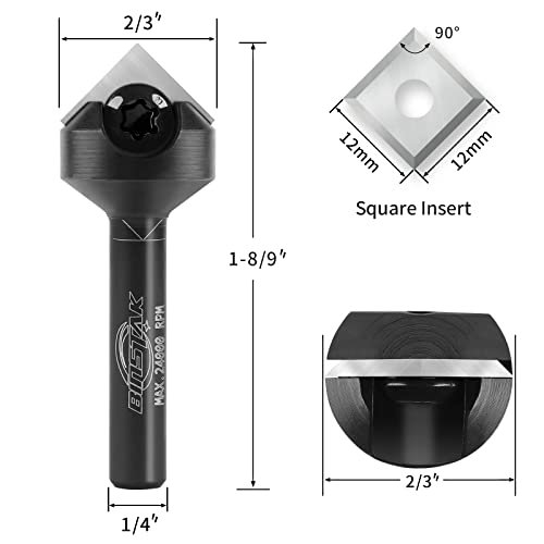 Binstak 90 Degree V Groove Router Bit 1/4 Inch Shank, Carbide Insert Wood Cnc Router Bits For Woodworking Engraving Carving #TOP5