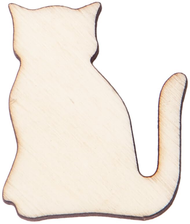 Woodies W22004 – Timbro In Legno Di Faggio A Forma Di Gatto – Gomma Naturale FSC, 3,4x3,4x3,5 Cm – Per Scrapbooking, Fai Da Te, Carta