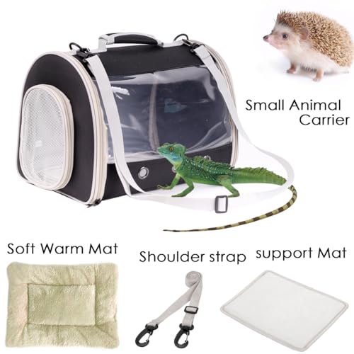 bearded dragon travel carrier backpacklizard backpack carrierspace capsule clear bubble window astronaut reptile carrier backpack for guinea pigsugar gliderbunny black tpu carriermat