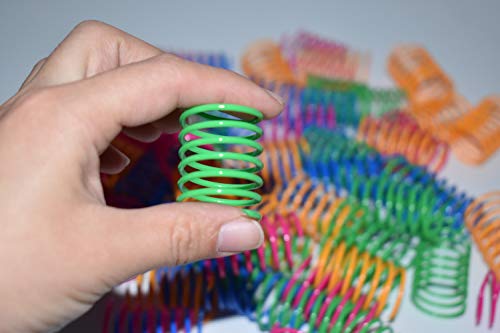 Cat Spring Toys- 60Pack Colorful Coils for Kittens Creative Supplies Spiral Springs Coil Springs for Cats Kittens,Lightweight Durable Plastic