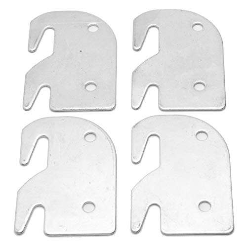 dDanke 4pcs Hook Plates Iron Universal Wood Bed Rail Replacement 3.15x2.56 Inch
