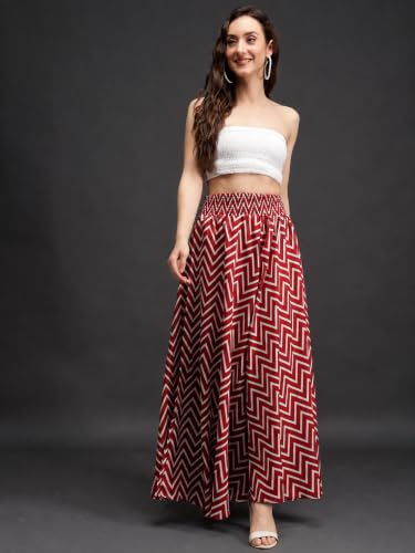 Image of Nexsus Apparels Women Flared Viscose Rayon Trousers | Flared Printed Palazzo |Elasticated Waist Loose-fit & Regular, Casual Wear (Free Size 26 to 42 Waist) Pant| Available in Plus Size's