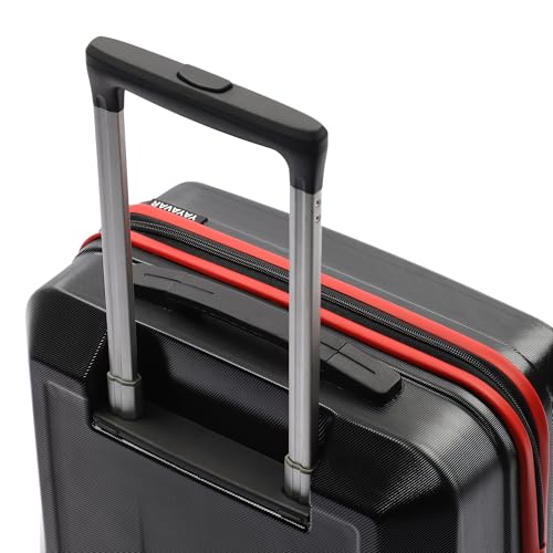 Image of YAYAVAR Batman Trolley Suitcase - 40L, Cabin Luggage with 8 Spinner Wheel, Hard Shell Polycarbonate Suitcase, Number Lock, Water Resistant, Luggage Bag for Travel (Red & Black, 55cm, Small)