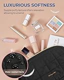 BAGSMART Makeup Bag Travel Cosmetic Bag, Puffy Padded Make Up Bags for Women Large Capacity Makeup Organizer Case, Wide-Open Pouch Purse Travel Essentials Toiletries Accessories Brushes, Black - Image 2