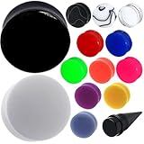 Couleur : orange. Plug d\'oreille en acrylique - Tunnels à double évasement - Calibre 8 - 3 mm à 50 mm (1 paire)