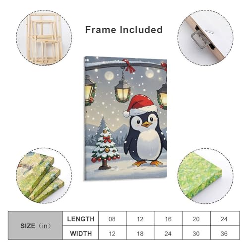 Toile esthétique pingouins JTKLQBN en impression haute définition