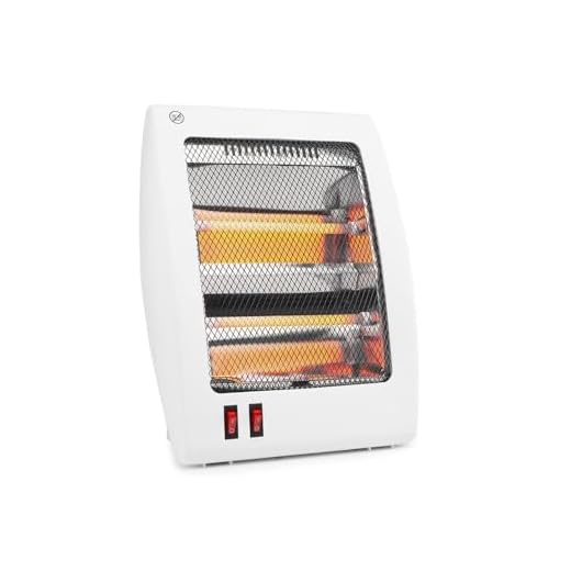 Estufa de cuarzo plana 400-800W, con sistema anti-vuelco, ideal para calefacción rápida y segura en espacios reducidos.