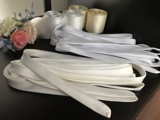 Miniatura 5 de Wedding Corset Satin Ribbon 140", Corset Back Lace-up Straps, Zipper Replacement Corset Ribbon. (offwhite)