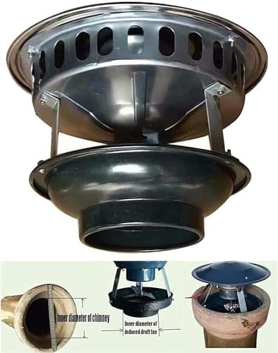Chimney Exhaust Fan, Smoke Evacuator, Roof Induced Draft Inducer Fan, Stainless Steel, 50W, 11cm Caliber