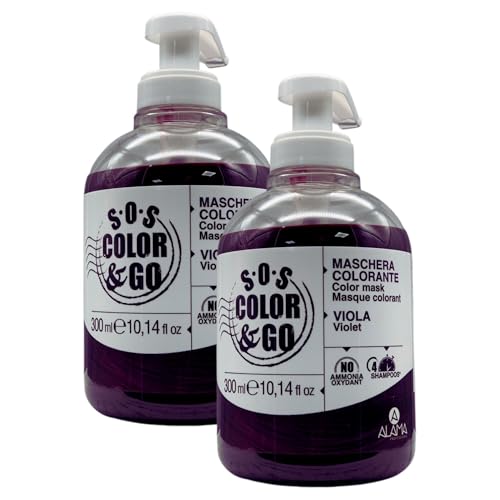 2x Maschera Colorante VIOLA. Nutre, Intensifica e Tonalizza i Capelli Naturali, Colorati o Con Mèches 300ml