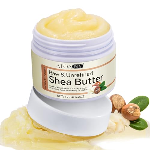 Sheabutter Unraffiniert Bio & Roh - 100% Reine Sheabutter Bio für Kosmetik Körper & Haare Natürliche Feuchtigkeitspflege Vegan für alle Hauttypen 120g