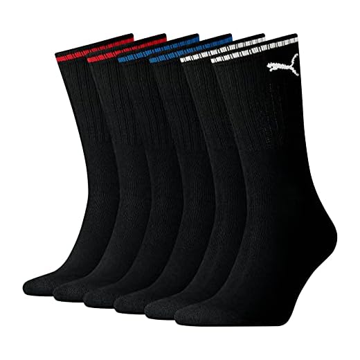 PUMA Mixte Puma Unisex Sport Crew Stripe Socks (3 Pack) Chaussettes, Noir, 39-42 EU