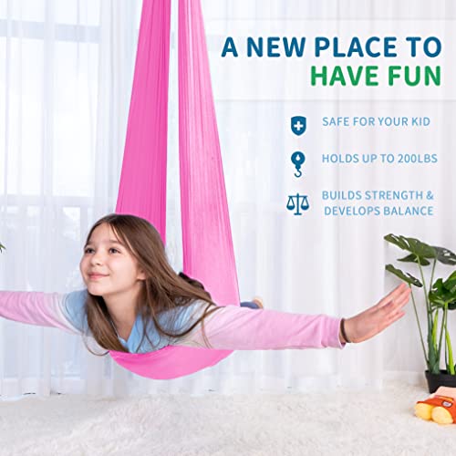 OUTREE Sensory Swing for Kids with 360° Swivel Hanger, Indoor Therapy Swing Great for Autism, ADHD, Sensory Processing Disorder, and Autistic Children
