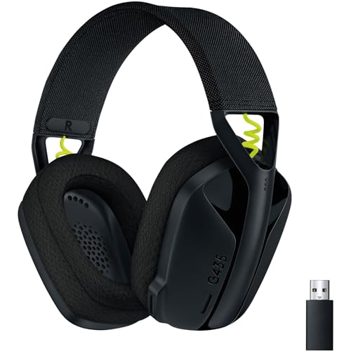 Image of Logitech G435 Lightspeed and Bluetooth Wireless Gaming Headset - Lightweight Over-Ear Headphones, Built-in mics, 18h Battery, Compatible with Dolby Atmos, PC, Mobile - Black, Pack of 4