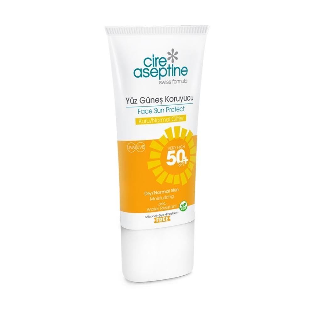 Cire Aseptine Yüz Güneş Koruyucu Kuru ve Normal Ciltler 50 SPF 50 ml