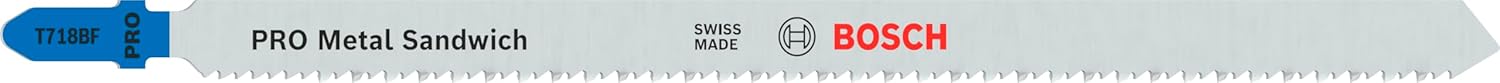 Bosch 5 x PRO Metal Sandwich T718BF Jigsaw Blade (for Sandwich Metal, Sandwich Metal, Length 180 mm, Professional Accessories Jigsaw)