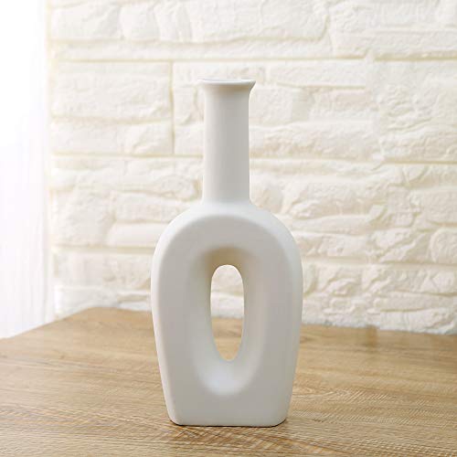 Anding White Vase Ceramics - Modern Vases -Flower Vase Gifts For Friends And Family, Wedding, Desktop Center Vase, Perfect Home Decoration Vase (Large) #TOP3