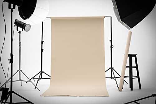 Kate Seamless Paper Backdrop for Photography Beige Cream Backdrop Paper (53''x16.4' Ivorine)