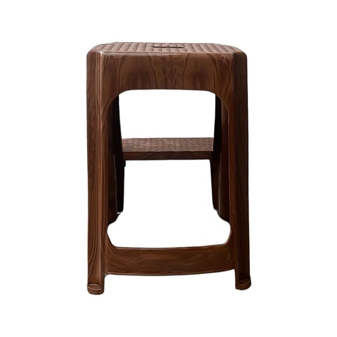 Image of Cello 2-Step HeavyDuty Plastic Multi Purpose Plastic Step Stool for Home, Office and Kitchen Use| Color: Sandalwood; Pack of 4