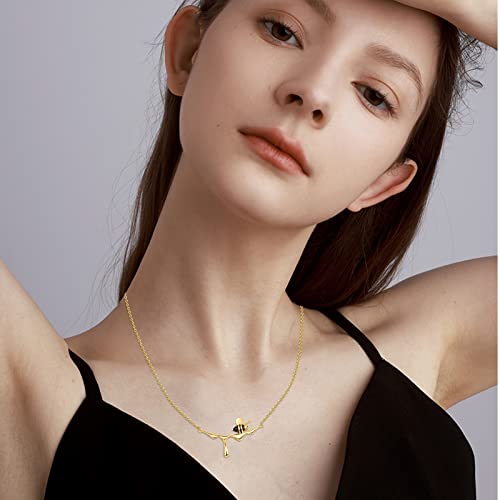 CUOKA MIRACLE Bee Necklaces for Women 925 Sterling Silver Honey Bee Pendant Necklace Animal Jewelry Lovely Gift for Friends Lover Wife2