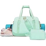 Sports Gym Bag for Women, Travel Duffle Bag with Shoe Compartment & Wet Pocket, Fitness Yoga Bag Weekender Overnight Bag Small