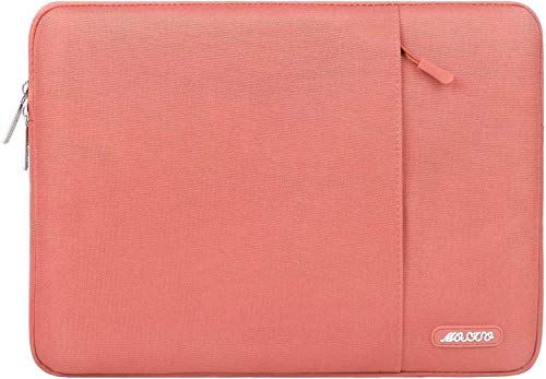 MOSISO Housse Compatible avec MacBook Pro 16 2023-2019 M2 A2780 M1 A2485 Pro/Max A2141/Pro Retina 15 A1398, 15-15,6 Pouces Notebook, Laptop Sleeve Polyester Verticale Sac avec Poche, Corail Vivant
