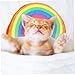 BESPORTBLE 4pcs Rainbow Catnip Pillows for Cats Plush Interactive Neck Support Toy for Deep Sleep U-Shaped Cat Pillow for Felines of All Ages Reusable and Easy to Clean